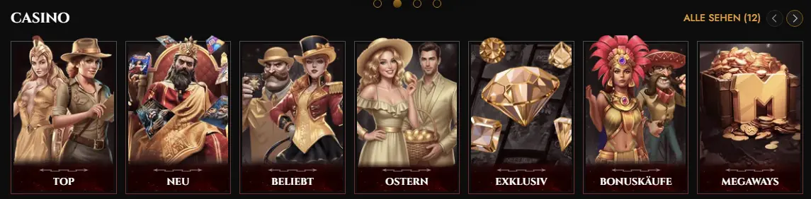 Spielkatalog im Online Casino – Slots, Tischspiele und Live-Casino auf einer Seite